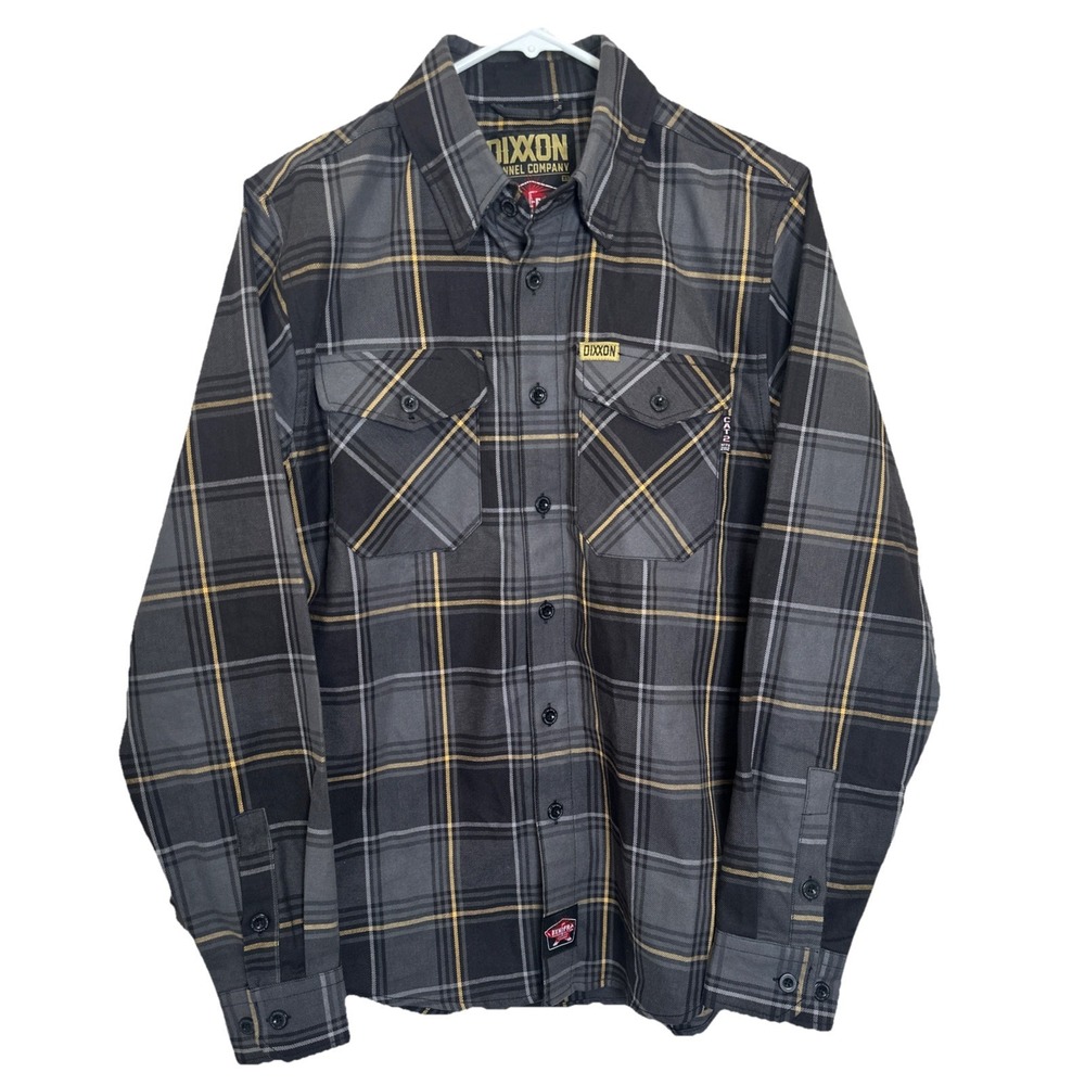 Dixxon Flannel The Flux FR Vault Collection‎ Gray Yellow Plaid Men Size XS